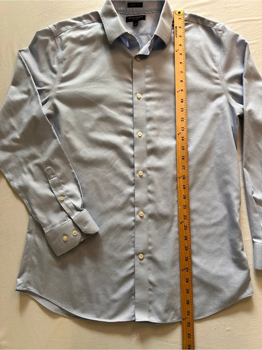 Banana Republic Grant Fit Non-Iron Light Blue Dress Shirt XL